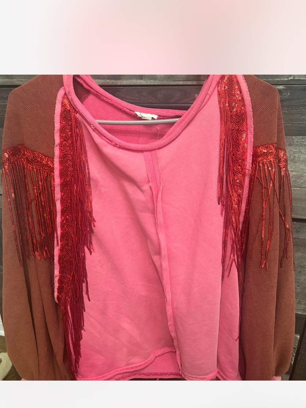 Pink Sequin Disco Cowgirl Top